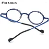 Sunglasses Frames FONEX Pure Titanium Eyeglasses Frame Women Colorful Retro Round Prescription Glasses 2024 Vintage Myopia Optical Eyewear