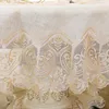 Сторонная ткань круглый роскошь с вышитой кружевной классической льняной ткань, ткань, для столовой элегантный домашний декор Бежевый