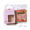 Calculateurs en gros 12 chiffres Solar mignon Kitty calcateur clair avec stylo et cahier calculé calcated apprend les cadeaux Bénédictions 220510 DHNQN