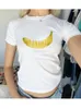 Camisetas femininas 2024 Vintage Streetwear estético harajuku colheita de moda y2k banana slim bebê branco para mulheres camisetas góticas