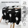 Table Cloth Dandelion Wish Tablecloth Black White Protector Round Cover Fashion Graphic For Events Christmas Party