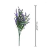 Flores decorativas Buquê de lavanda artificial 8pcs jardim de jardim de decoração de fundo de festas ao ar livre