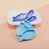 Chien Cat Tag Tag Bos en forme de porte-curse coulant de moule de silicone pour bricolage Chain de clé Crystal Moules de résine époxy Bijoux Outils