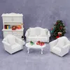 Кукольный диван мини -деревянный модельный поставки миниатюрный кушетка декор ткани мебель