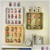 Lagringslådor BINS Väggmonterade låda för figurer Visa tydlig akrylblind Display Case Stand Dust Proof Doll Toy 240125 Drop de Dhuos