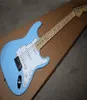 Factory Whole Sky Blue Electric Guitar with White PickguardSSS PickupsMaple FretboardCan be Customized as Request7569281