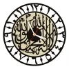 カリマ・シャハダ・レーザーカット二重層木製壁時計イスラムの家の装飾アラビア語書道壁アートクォーツ時計ムスリムギフト