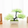 Dekorative Blumen künstliche Blumenpflanzen Bonsai kleiner Baum Plastiktopf Pflanze Steckte Home Hochzeit Dekoration Garten Gefälschte Arrangement