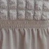 Couvre-chaise Couleur de couleur Couvre de tabouret élastique Soule de jupe de jupe de seersucker tout compris.