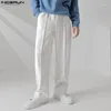 Herrenhosen Incerun Männer lässig Solid Color Jogger losen elastische Taille gerade Hosen Streetwear 2024 Mode Korean Long