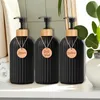 Liquid Soap Dispenser 3Pcs Shampoo And Conditioner Bottle With Tags Matte Black Lotion Body Wash For Bathroom Shower