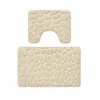 Mattes de bain Inyahome Tapis pavés tapis de salle de bain plancher 2 pièces Set Memory Molon Bathmat and Contour Toilet Rapin sans glissement lavable