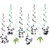 Décoration de fête mignon panda spirale bambou joyeux anniversaire bannière suspendue décorations de thème pendentif