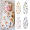 Baby Swaddles Recém -nascido Swaddle Blanket Infant Sleep Sack Wrap Hat Set