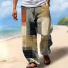 Pantalon masculin Summer Long Beach Fashion Casual Fashion Trache élastique taille 3d Imprimé de bande imprimé imprimé