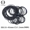 10pcs/Los Gummi-Ring Schwarzer NBR Dichtung O-Ring CS1.5mm OD52/55/58/60/62/65/70/72/75/80/82/85/90/95/100mm Oring-Nitrildichtungsdicht -.-