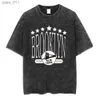 Erkekler Sıradan Gömlekler Retro Los Angeles T-Shirt Yaz Pamuk Yıkama Brooklyn Mektup Baskı Kısa Kolu UNISEX ORİJİNAL GECE KAYALI DESENİ YQ240409