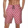 Män shorts glitter ränder mönster brädet sommar jul godis y2k roliga stranden korta byxor män sport andningsbara stammar
