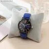 Wristwatches Luxury Digital Digital Blue Ladies Quartz Fashion 2024 New Brand Stretch Stainless Steel No Buckle Women Clock ES240409