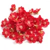 Decorative Flowers 50PCS Silk Flower Artificial Cherry Blossom Head Party Supplies Mini DIY Craft Pography Props