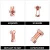 10 Pcs Bolt Clamp Copper Split Connector Grounding Strength Electric 2.5X1.5cm Joint Rose Gold Bonding
