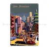 الرجعية San Francisco City View Metal Plaque Wall Cave Wall Pub Design Design Paint