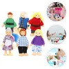 7 PCS House Dolls Семейные ролевые игрушки Mini Baby Kids Tiny Modeling фигуры люди