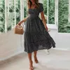 Party Dresses Beach Floral Dress For Women Clothing 2024 Summer Vacation Casual Short Sleeve Slim Fit Long Female Sexy Bohemian