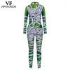 Vipfashion gruselige Mumie Kostüm Girls Cosplay Jumpsuit Karneval Halloween Party Outfit Back Reißverschluss Zentai BodySuit Frau Kleidung