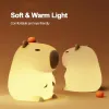 Capybara Night Light Rechargeable Silicone Lamp Timing Dimming Sleep Night Lamp Touch Control For Children Bedside Room Decor