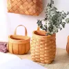 Wall Hanging Storage Baskets Wall Decorative Plant Flower Pot Bamboo Storage Basket for Home Garden Wedding Farmhouse Decoration