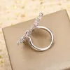 Anneaux de cluster de haute qualité Pure 925 Bijoux en argent sterling dames fleurs rondes Fleurs toute bague de mariage délicate brillant