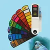 Fan-shaped Watercolor Paints Foldable with Water Brush Sponge Removable Palette for Kids Adults Beginners Art Drawing