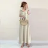 Повседневные платья Syeazeam Женщины одевают французскую элегантную капюшону простую модную уникальную сплайсированную модную модную универсальную женскую одежду главной улицы