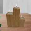 Candle Holders Wooden Base Durable Modern Practical Candlestick Retro For Bathroom Dining Room Celebration Desk Farmhouse