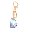 Keychains Lonyards Transparent à rayures acrylique 26 Lettres anglaises couleur bijoux de bijoux pendentif bricolage accessoires de porte-clés