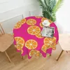 Toalhas de mesa Fatias de laranjas redondas Tretas de mesa Imprimir Protetor de estar Vintage Sala de estar Tampa de design de refeições
