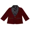 Barn Christmas Corduroy Suit Set Formal Boy Party Wedding Handsome Piano Host Performance Costume Children Blazer Pants Bowtie