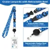 Nautical World Print Retractable Lanyard Card Holder Badge Reel Lanyard Id Card Holders For All Cruises Ships Necklaces Keychain