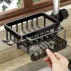 Hanging Drain Rack Küchenspüle Organizer mit stark tragendem Hakenabflussregal für Schwammhalter nicht leicht deformiert hängen