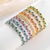 Link Bracelets Exquisite Colorful Wave Crystal Zircon Bracelet Women's Fashion Romantic Light Luxury Clothing Accessories Gift Wholesale