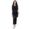 Kvinnors tvåstycksbyxor Slim Fit Formal Suit Elegant Business Set med Vest Coat Lapel Cardigan Design Hög midjefickor för kontor