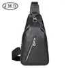 Bag J.M.D Högkvalitativ verklig läder Sling Pack Telefon Pouch Mini Travel Chest Male Liten Crossbody