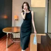 Casual Dresses Lady Business Stylish Sexy Female Slim Pencil Slitklänning Elegant mantel monterade kvinnor Solid snedstreck klubbkläder arbete