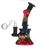 3D Eye Style Glass Tobacco Bongs Halloween Hookahs Tubos de água Tubos de água chuveiro PERC Octopus Burner Dab Rigs Beaker Bong com fumar tigela de ervas secas