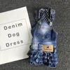 Vêtements pour chiens vêtements de printemps jeans jeans robe saut de combinaison veste veste garçon fille vêtements couple