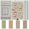 Window Stickers European Style 3D Floral Static Glass Film Stained Privacy Frosted Opaque Bathroom Electrostatic