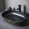 Modern handfat svart oval keramisk bassäng tvättbassäng lyx badrum bassäng toalettfartyg