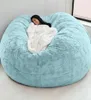 Stoelhoezen D72x35in Gigantische bontzitzak Cover Big Round Softy Fluffy Faux Standbag Lazy Sofa Bed woonkamer Furniture Drop6219188