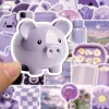 10/30 / 50pcs Ins Style Simple Purple Autocollant Stickercases ordinateur